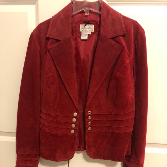 Women’s red suede jacket Size S - Picture 2 of 4